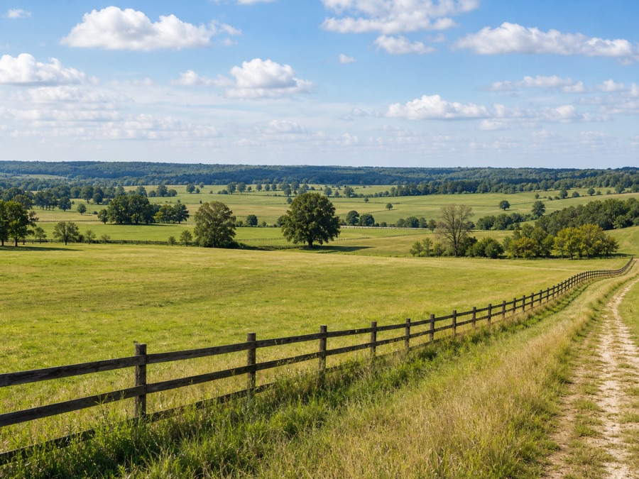 Large open rural property with long fence lines